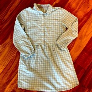 Vineyard Vines soft blue and green flannel dress